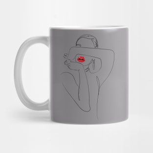 Women Red Lips Kisses Mug